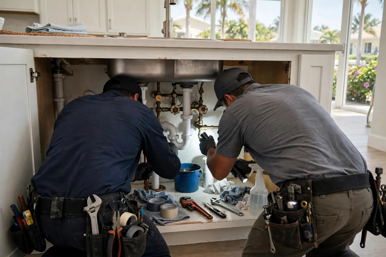 MW Plumbing team on a Homestead service call