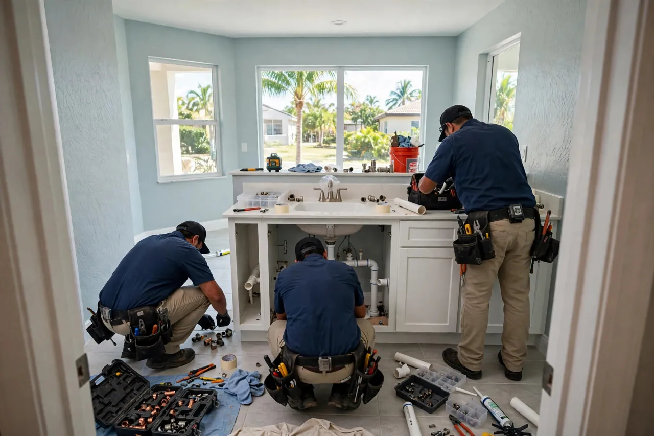 MW Plumbing crew arriving for a Homestead plumbing repair