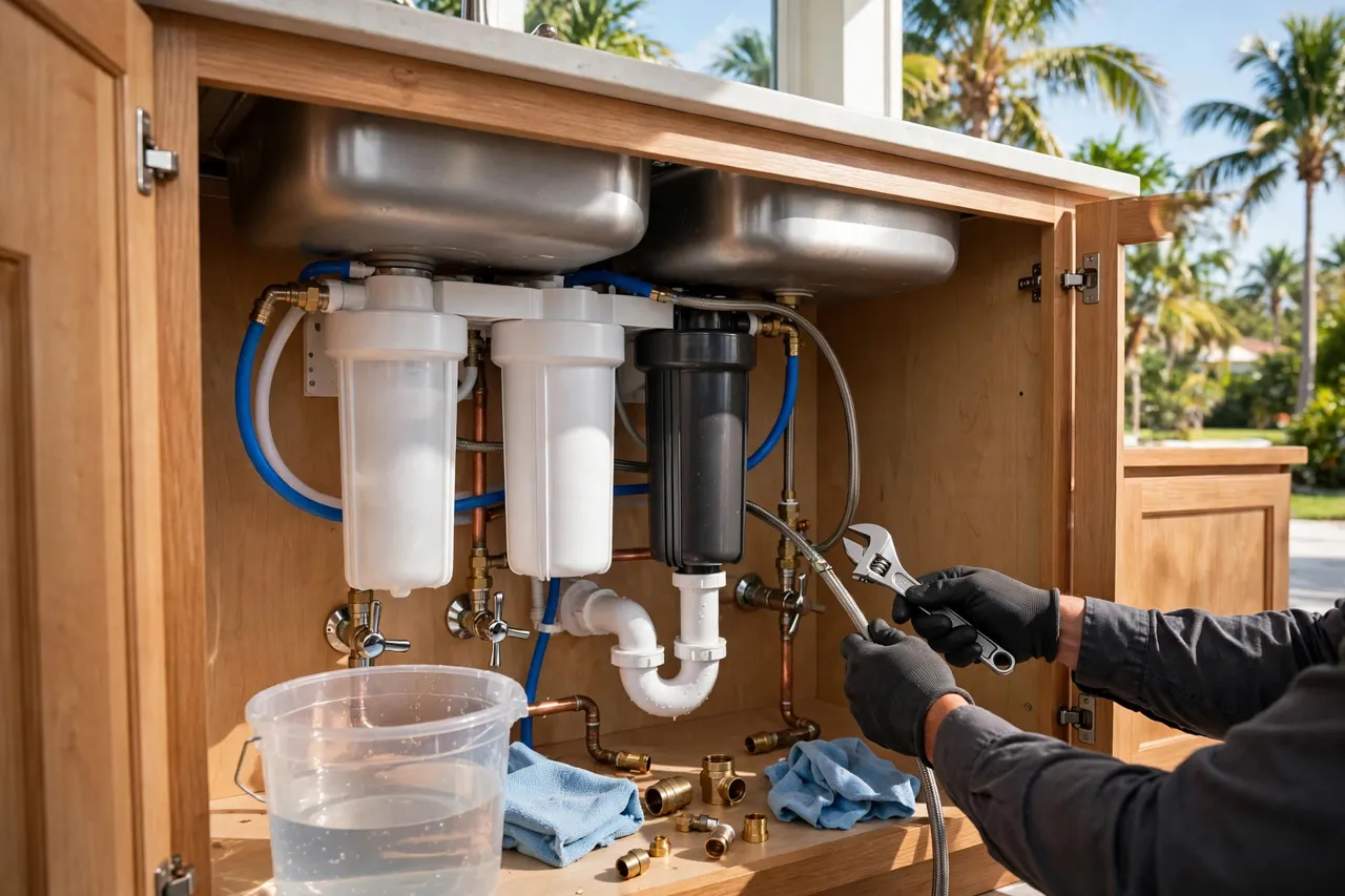Plumber working on a Homestead home sewer line